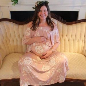 ASOS maternity off shoulder maxi dress